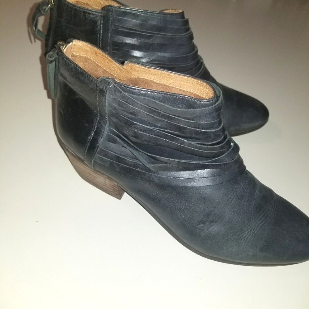 Clarks Grey Leather Spye Celeste Ankle Boots 9.5 - Picture 6 of 12